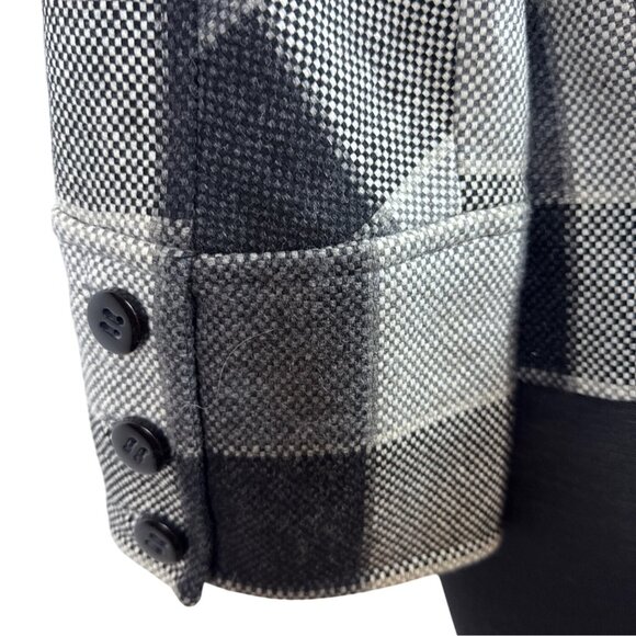 Carlisle Womens Black & Gray Plaid Wool Blend Cropped Jacket Size 8 - Picture 7 of 11